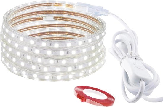 Striscia LED acqua resistente 10 metri - Illuminazione chiara bianca con protezione IP65