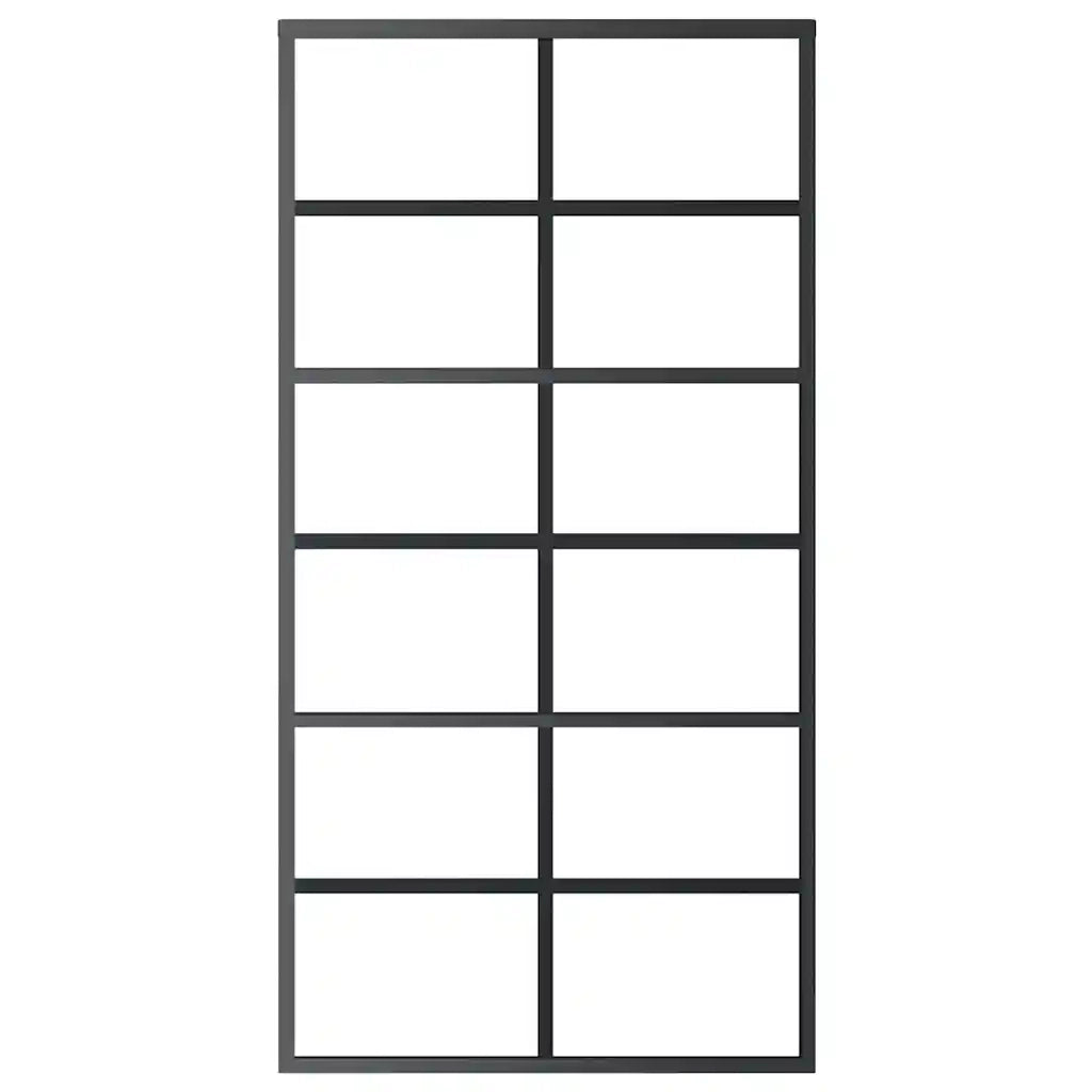 Porta Scorrevole in Vetro ESG e Alluminio 102x205 cm Nera 151019
