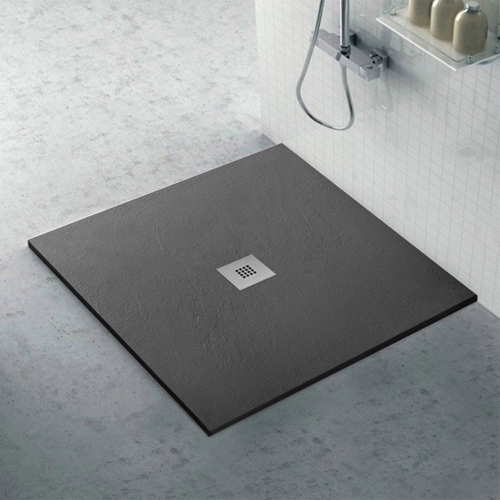Piatto doccia ardesia 90x90 resina effetto pietra antracite Karen