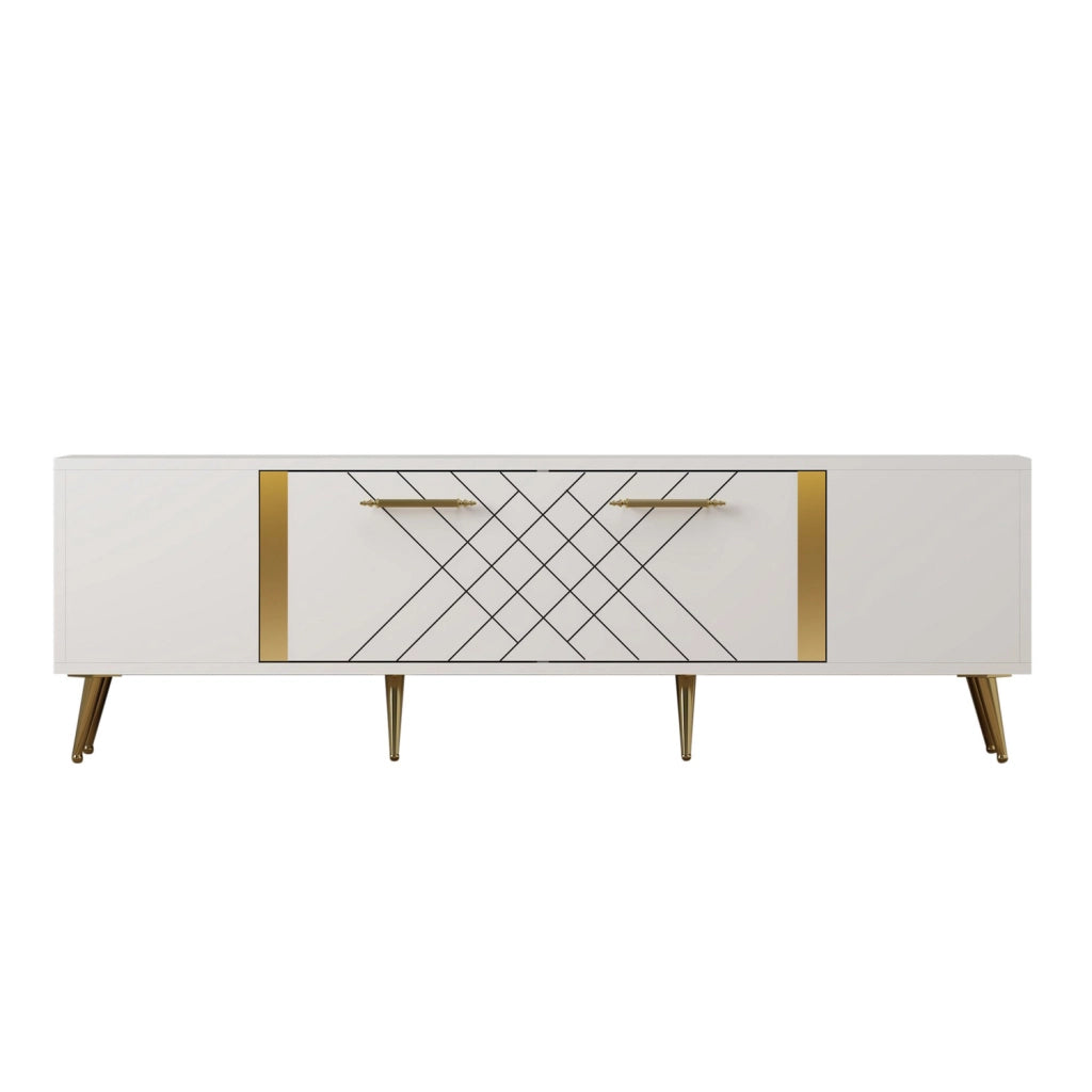 Porta TV in legno "Detas" - 150 x 35 x 48 cm - Oro