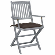 Sedie da Giardino Pieghevoli 2pz con Cuscini in Massello Acacia 3064505
