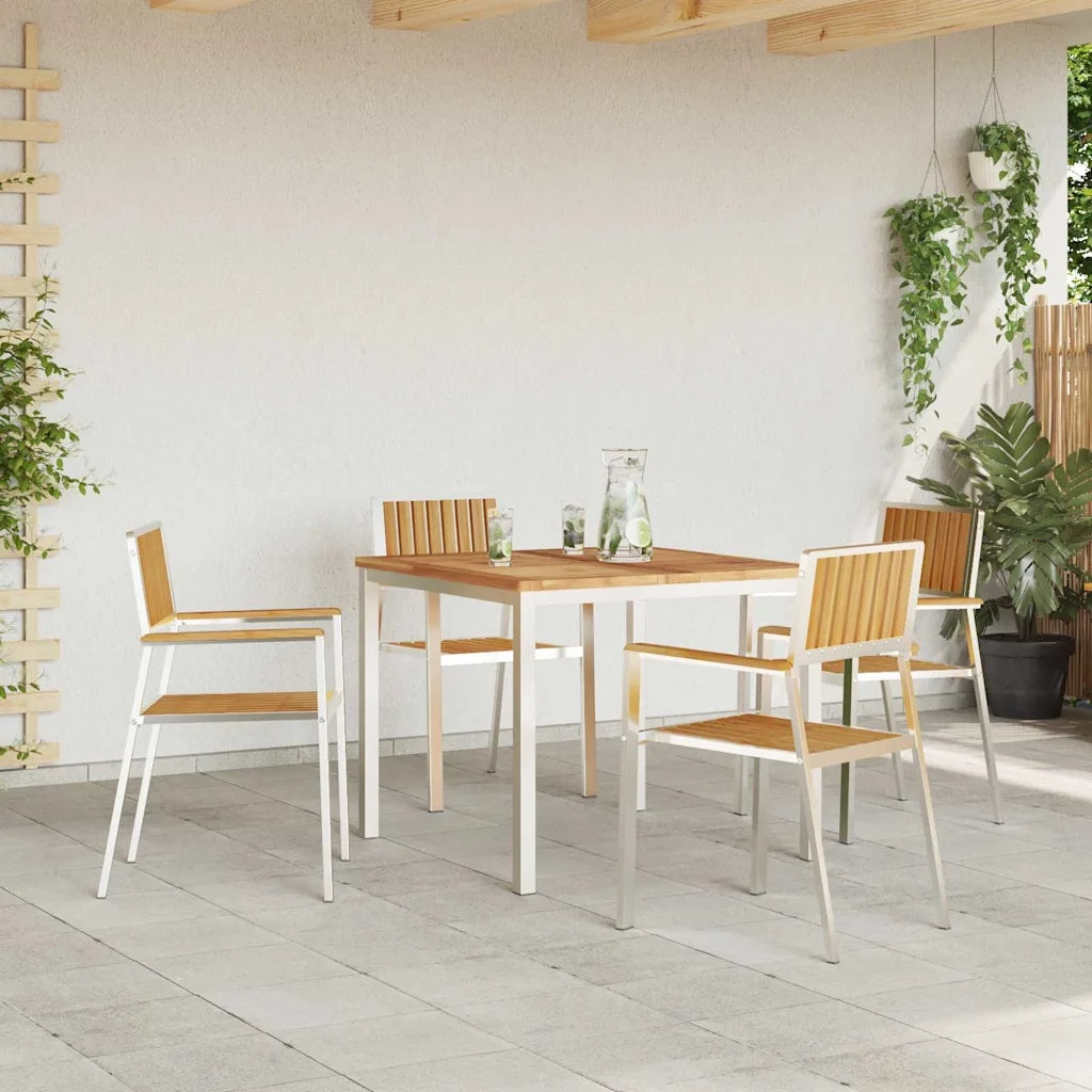 Set da pranzo per esterni 5 pcs Marrone Legno di teak solido 3334798
