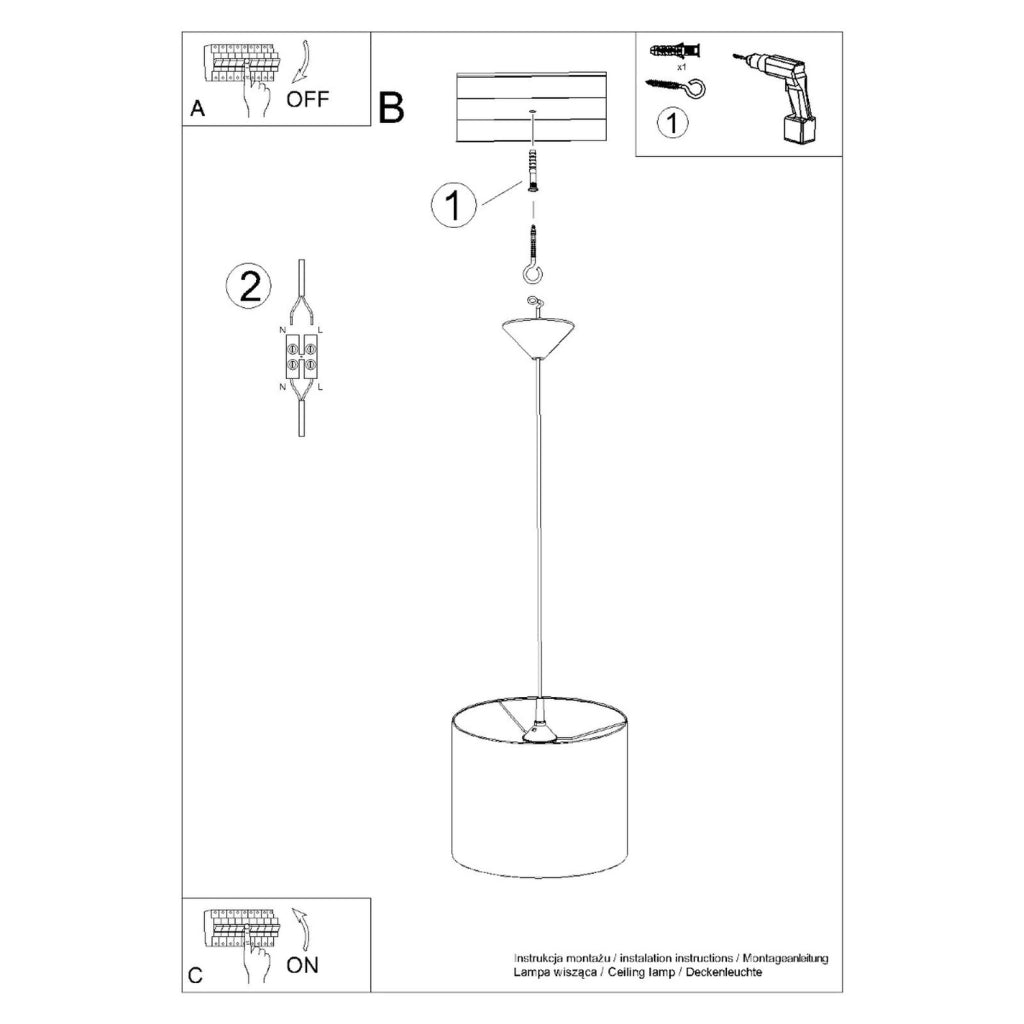 Lampada sospensione tonda nera 30cm ZEPHYR E27 PureLume