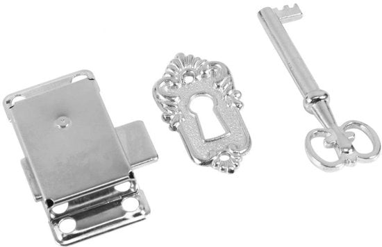 Chiusura Porta Interna con Design Retro - Chiusura Porta con Chiave - Chiusura Porta - Dimensioni Compresse 5,3 x 2,5 x 0,9 cm
