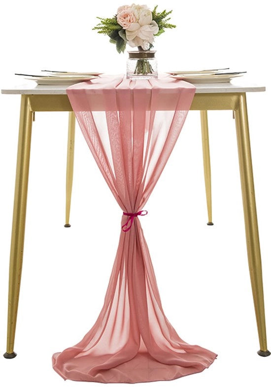 Tavolo da festa in chiffon - Tavolo da festa romantico - Decorazioni per compleanni - Decorazioni per matrimoni - Decorazioni per baby shower - Lavabile - 70 x 300 cm