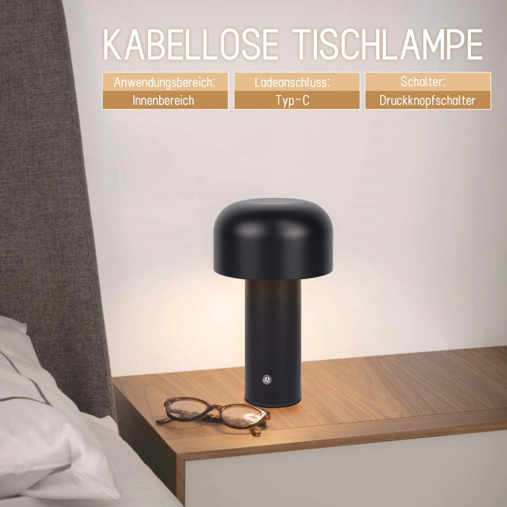 ZMH Lampada da tavolo LED wireless metallo moderna 2W batteria ricaricabile dimmerabile per soggiorno