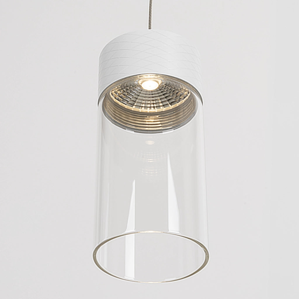 Lampada sospensione Fusion tubo vetro bianco LED 7W Maxlight