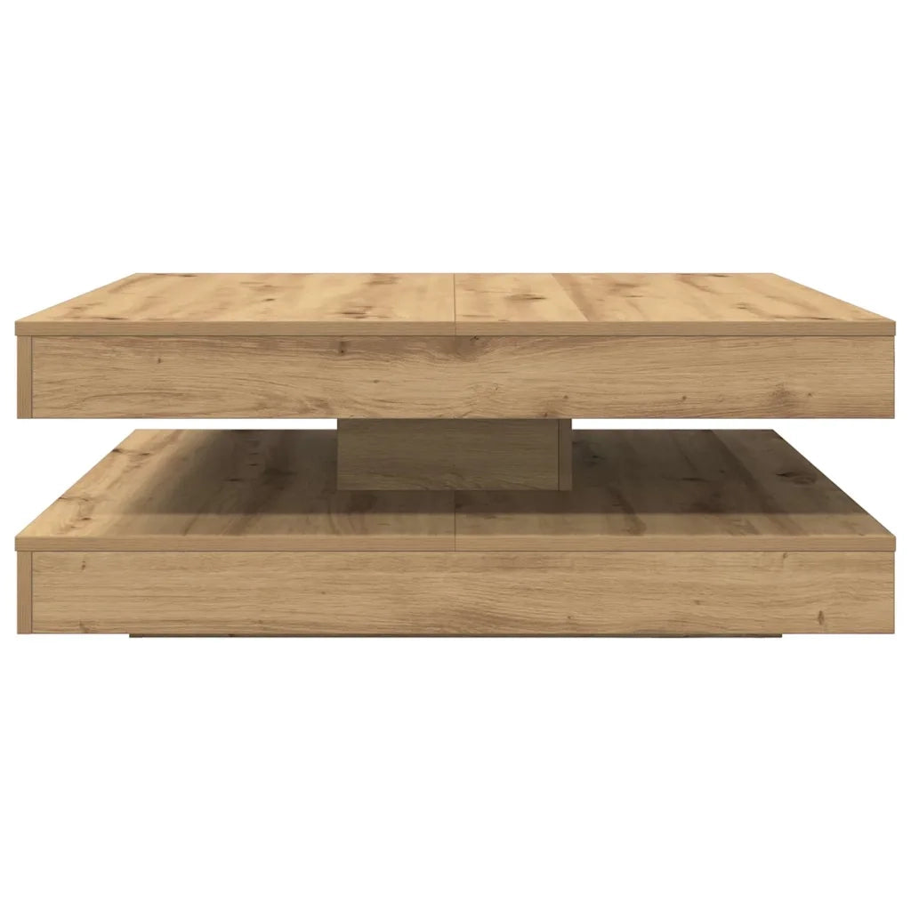 Tavolino da Caffè Girevole a 360 Gradi Artigianale 90x90x34,5cm 3321359
