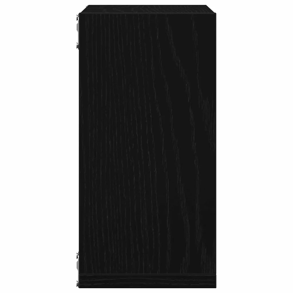 Mensole Parete a Cubo 2 pz Rovere Nero 30x15x30 cm Truciolato 862055