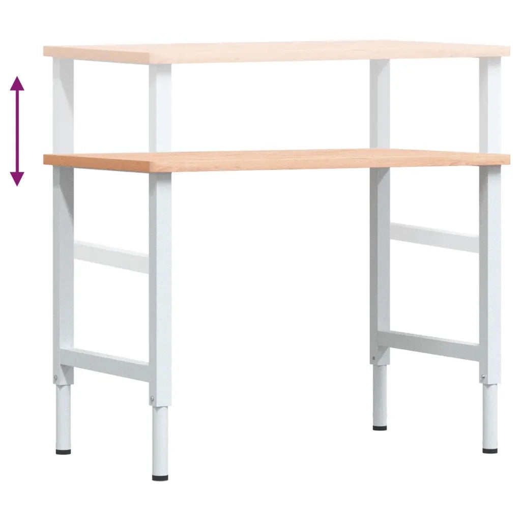 Banco da Lavoro 100x60x(71,5-98) cm Legno Faggio Rettangolare 3309704