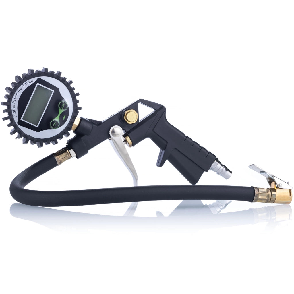Pistola Pneumatica Professionale con Manometro LCD – Pressione 0-255 PSI | Alluminio, Acciaio Inox, Ottone