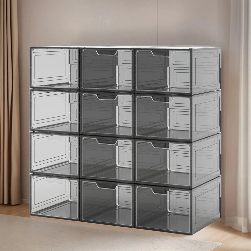 Trade Shop - Box Contenitore Per Scarpe Calzature Scatola Portascarpe Impilabile 34x25x18.4cm 87649 -