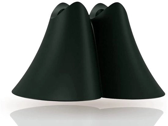 Sostegno per boccette in bioplastica, adatto per pennelli, con design italiano, realizzato in Germania, con imballaggio riciclato, nero, coppia.