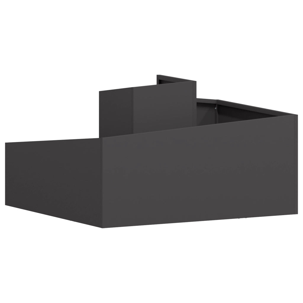 Fioriera Nera 80x80x50 cm Acciaio Laminato a Freddo
