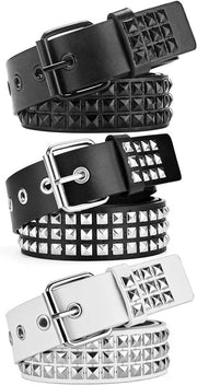Cintura Punk Rock Studded a Metalli - Unisex - Cintura a Stelle Gothic a Stampa - 3 Pezzi - 3 Colori