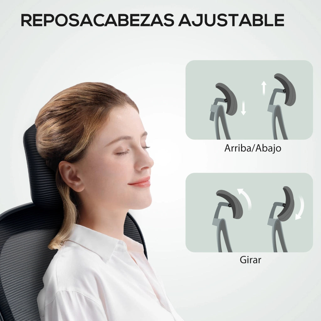 Sedia da ufficio in rete ¨C zephmum ¨C regolabile in altezza, nero