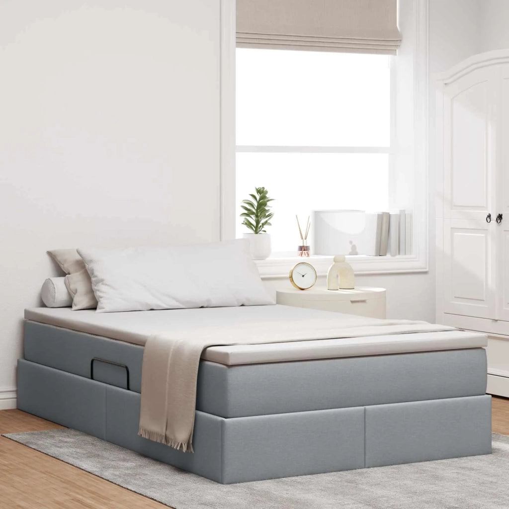 Letto con contenitore e materasso Grigio chiaro 120 x 190 cm 3370212