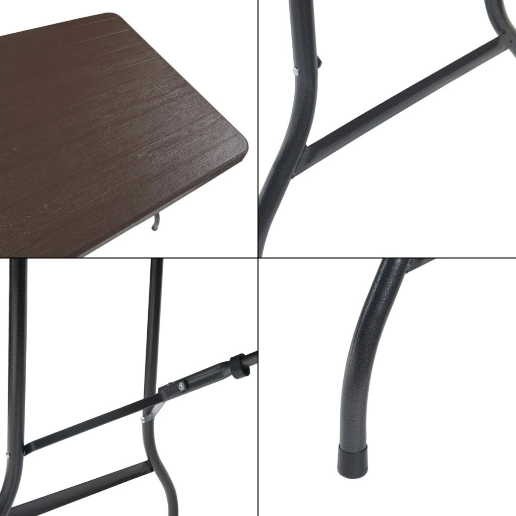 Tavolo da campeggio pieghevole 180 x 75 x 72 cm effetto legno marrone scuro 03_0010998