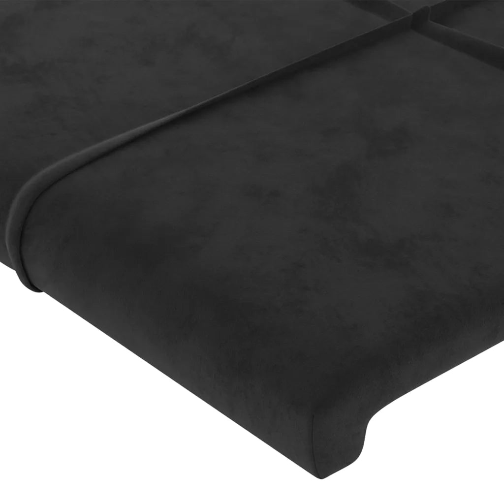 Testiera Nera 160x5x118/128 cm Velluto 3116388
