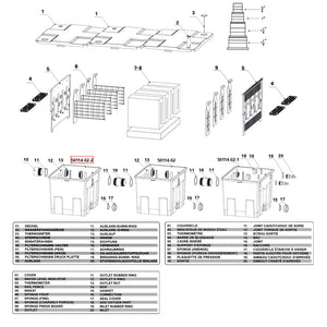Ricambio per filtro per laghetti CBF-350C Vaschetta filtro 3° stadio