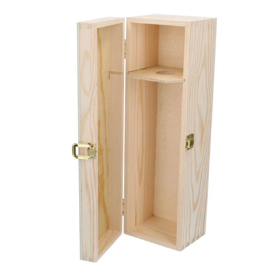 Cassetta portabottiglie vino legno naturale 1 bottiglia champagne cm 38x13xh12