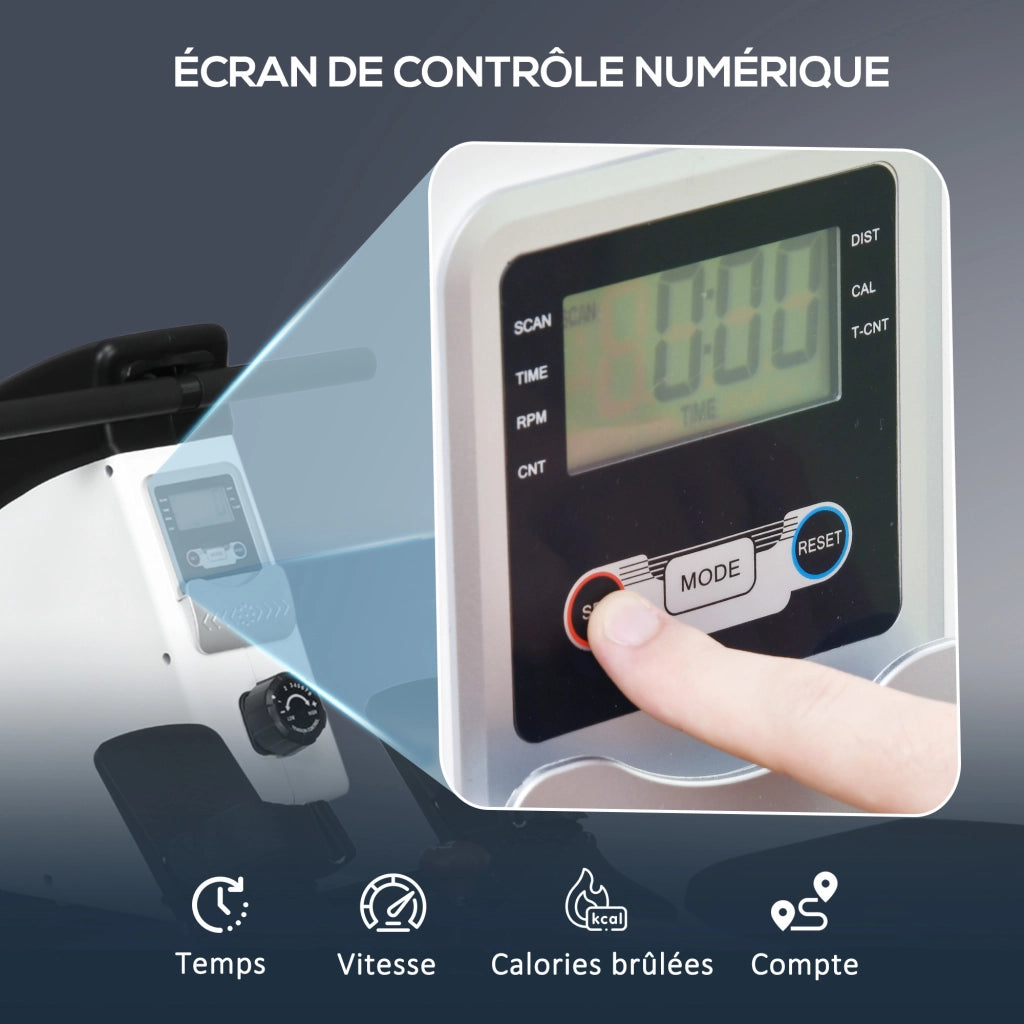 Ellittica da casa pieghevole ¨C zephmum ¨C 8 livelli resistenza magnetica, schermo LCD, acciaio nero e bianco