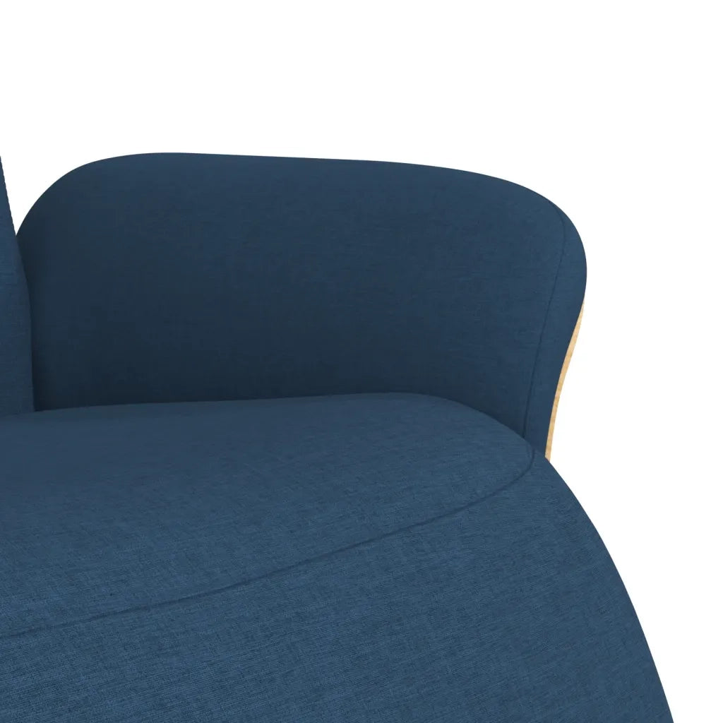 Divano Sedia-Poltrona Reclinabile con Poggiapiedi Blu in Tessuto 425925