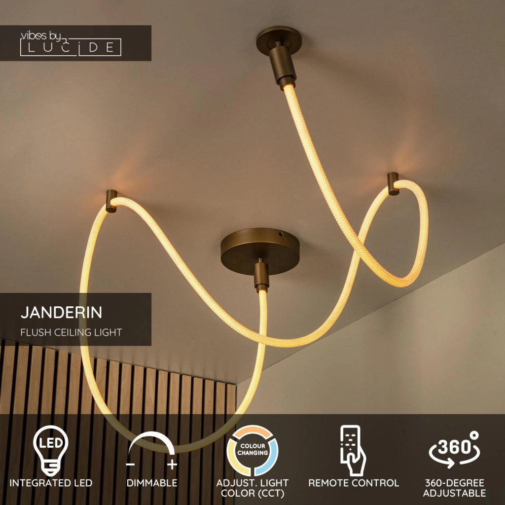 Lampada da soffitto LED JANDERIN champagne Lucide