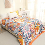 Plaid a doppia faccia - tessuto di cotone biologico 100% - 200 x 230 cm - multicolore