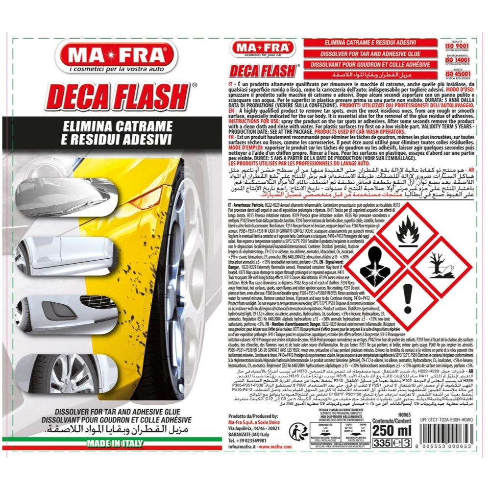 Deca flash rimuovi catrame adesivi per carrozzeria 250 ml