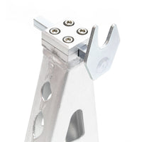 Cavalletto alzamoto posteriore sotto forcella, max 317 kg, con rotelle, per ruote posteriori