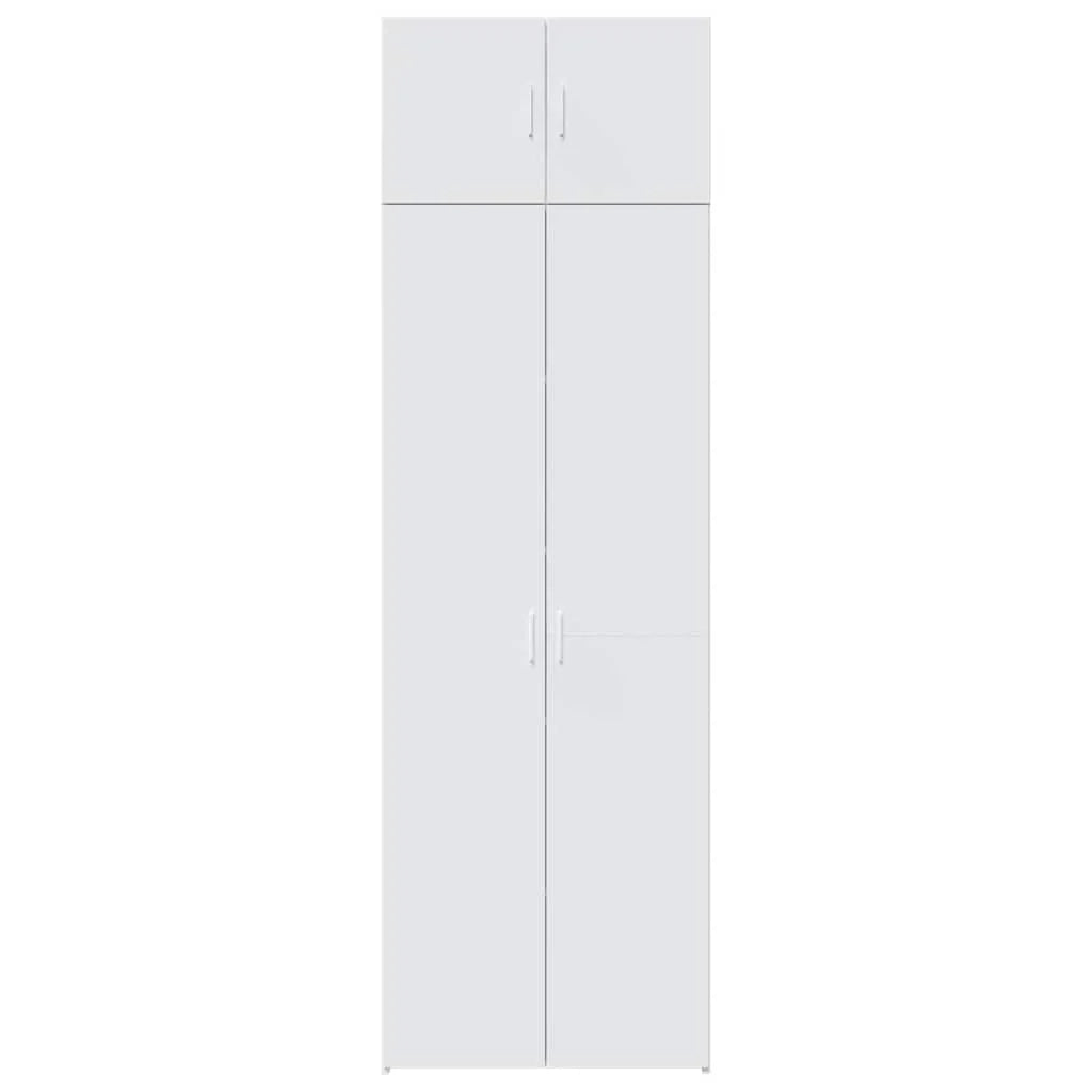 Mobile contenitore alto 70 x 42,5 x 225 cm con 8 scomparti design moderno in legno composito bianco 02_0055580