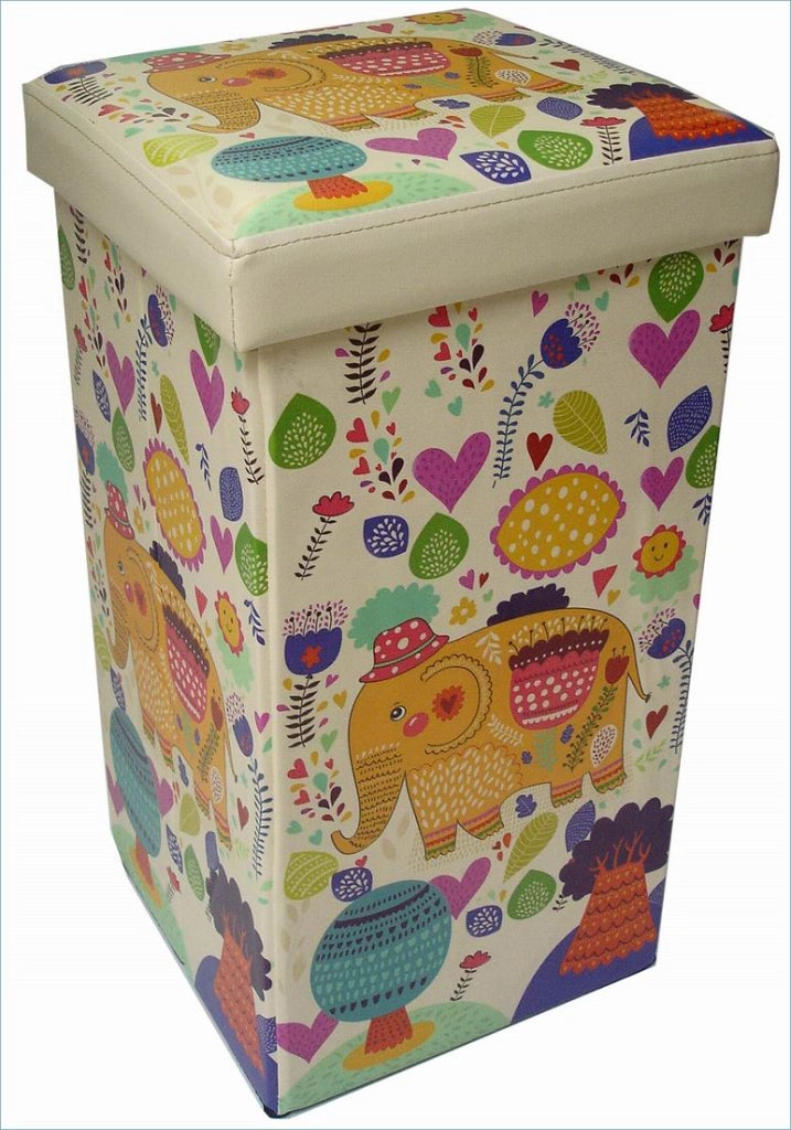 Biscottini Pouf contenitore richiudibile in ecopelle Praticissimo 32x32x60 realizzato