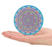 Set di 9 Sottopiedini con Supporto - Sottopiedini Ceramici con Supporto in Cuoio alla Schiena - Sottopiedini a Forma Rotonda
