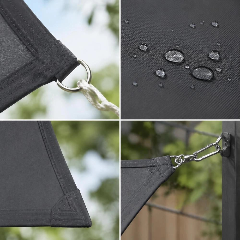 Sunshade Sail Oxford Fabric, Square, 3.6 X 3.6 M, Anthracite