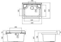 Lavatoio 42x34x24 cm in Polipropilene 11,5l Pilozzo Wash Bianco Lucido