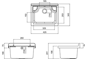 Lavatoio 42x34x24 cm in Polipropilene 11,5l Pilozzo Wash Bianco Lucido