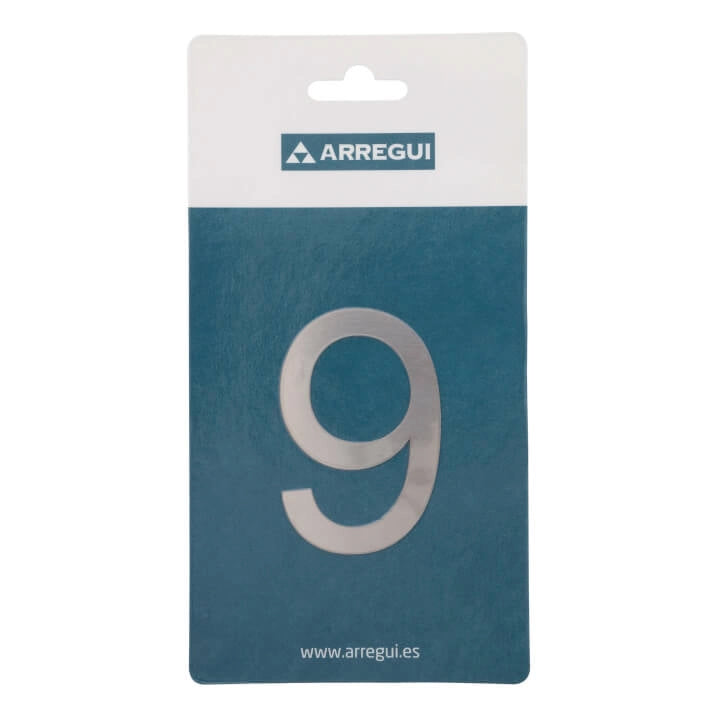 Numeri Civici Lettere Esterno in Rilievo Targhette Acciaio Inox Moderno Adesivi Numero: 9