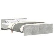 Letto matrimoniale | Letto per adulti | Giroletto con Testiera e Pediera Grigio Cemento 120x200 cm