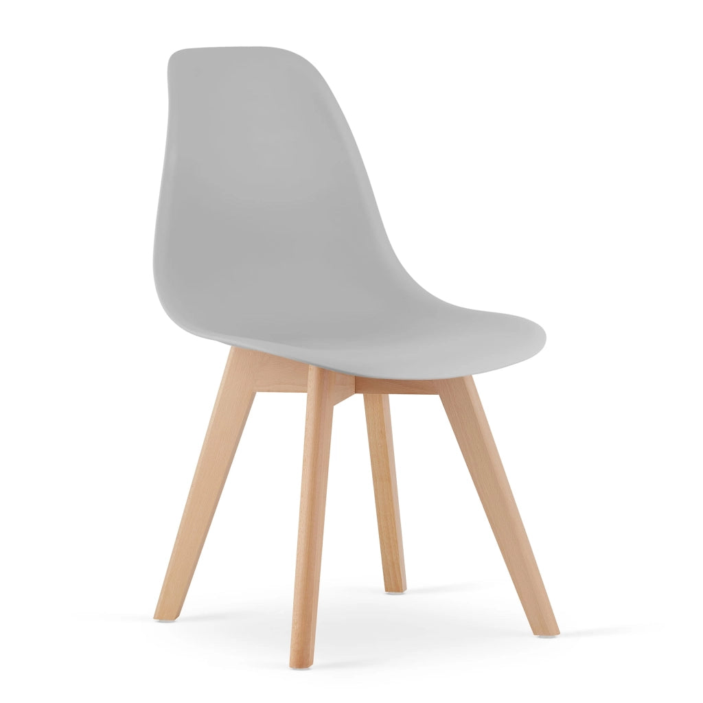 Sedia ergonomica Valora KITO con gambe in legno grigio per soggiorno x2