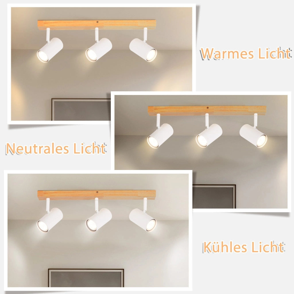 ZMH Faretto da soffitto 3 fiamme Gu10 Plafoniera moderna orientabile 330