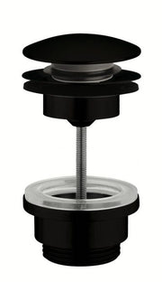 Scarico per lavabo e bidet CLIC-CLAC universale con sistema a vite in acciaio inox 304 FCR Finitura: Nero opaco