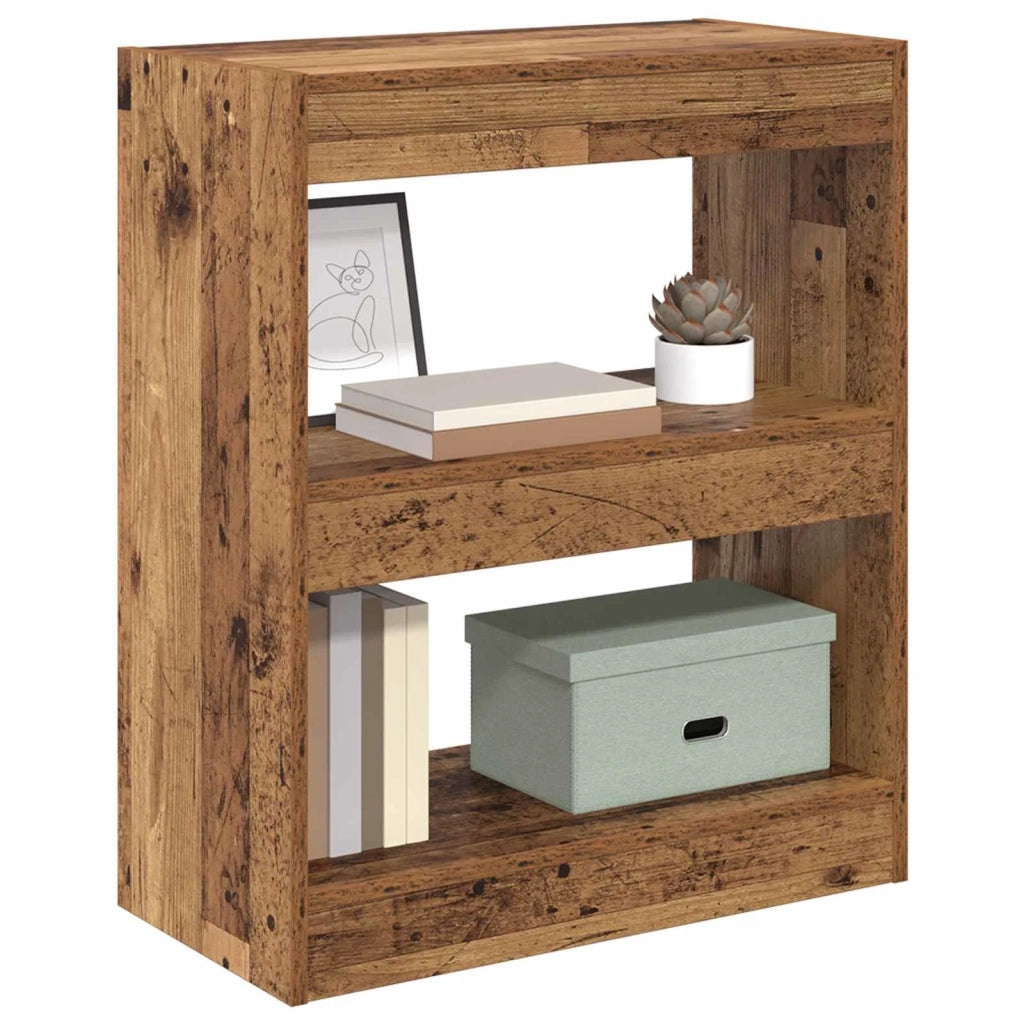 Armadio per Libri 2 livelli 60 x 30 x 72 cm Legno vecchio 880456