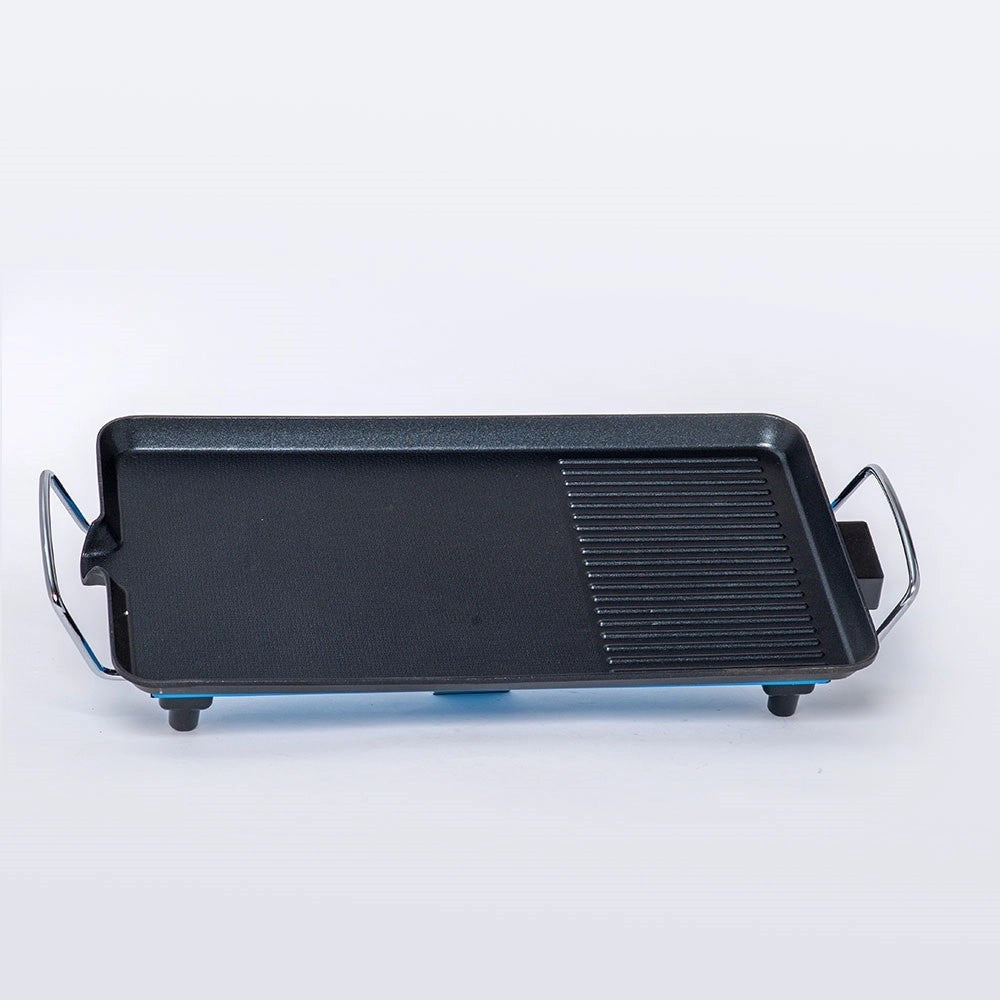 Trade Shop - Piastra Griglia Elettrica Potenza 1400w Cucina Con 2 Piastre Di Cottura Tx-9995 -