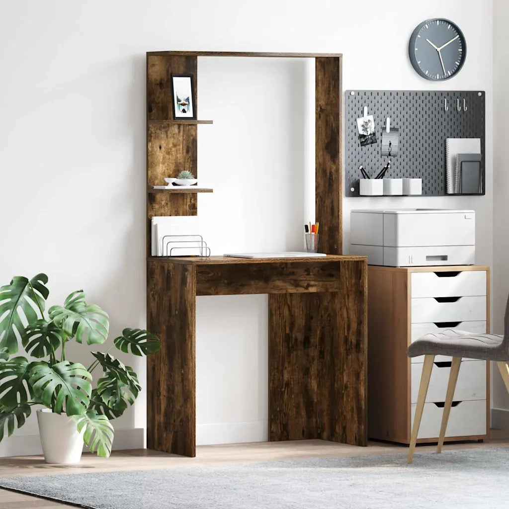 Scrivania | Tavolo da Ufficio Rovere fum¨¦ 78,5 x 37 x 154,5 cm Legno multistrato