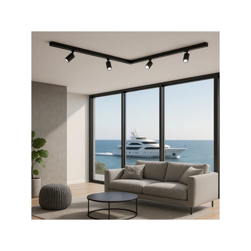 Trade Shop - Faretto Led Per Binario Trifase 40w Lampada Orientabile Luce Naturale 4000k Ip20 Gd19c30 - Nero