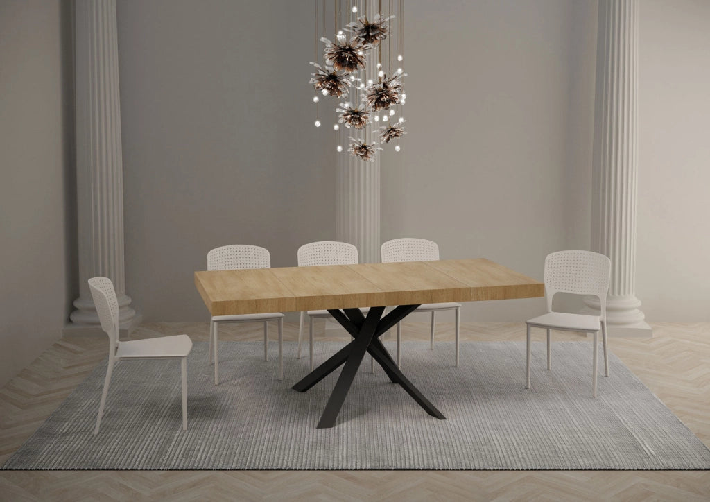 Tavolo Allungabile 90/194x90x77 cm Clerk Premium Quercia Natura