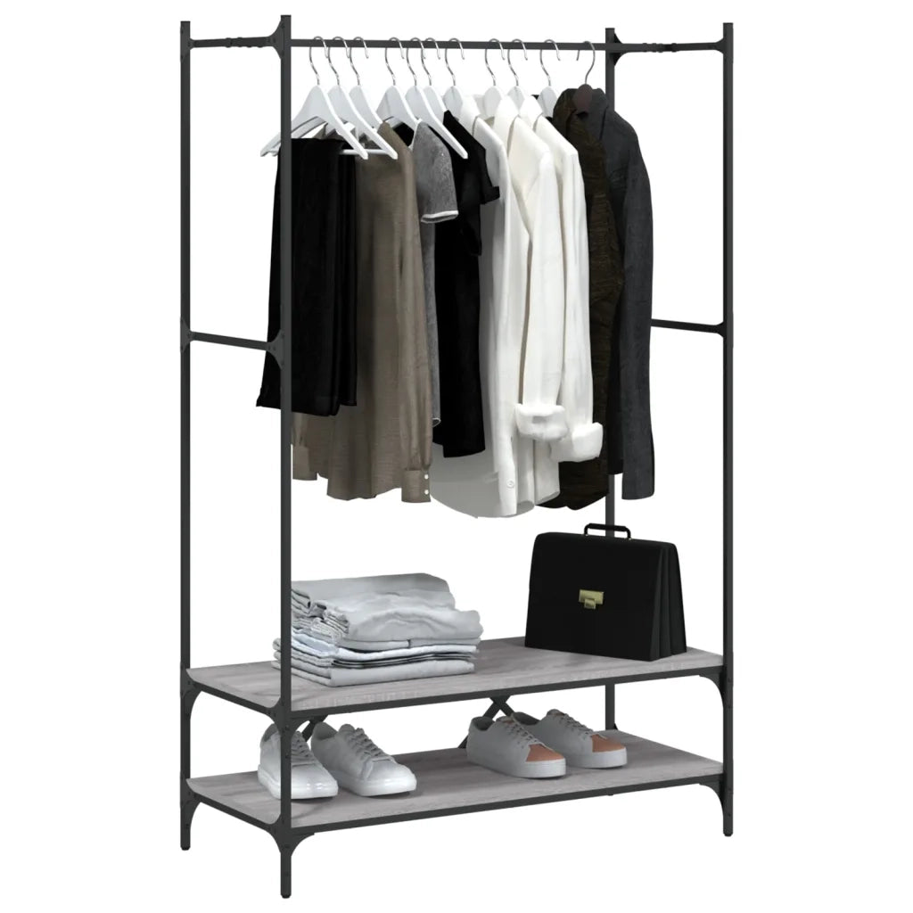 Appendiabiti con Scaffali Grigio Sonoma in Legno Multistratocod mxl 83703