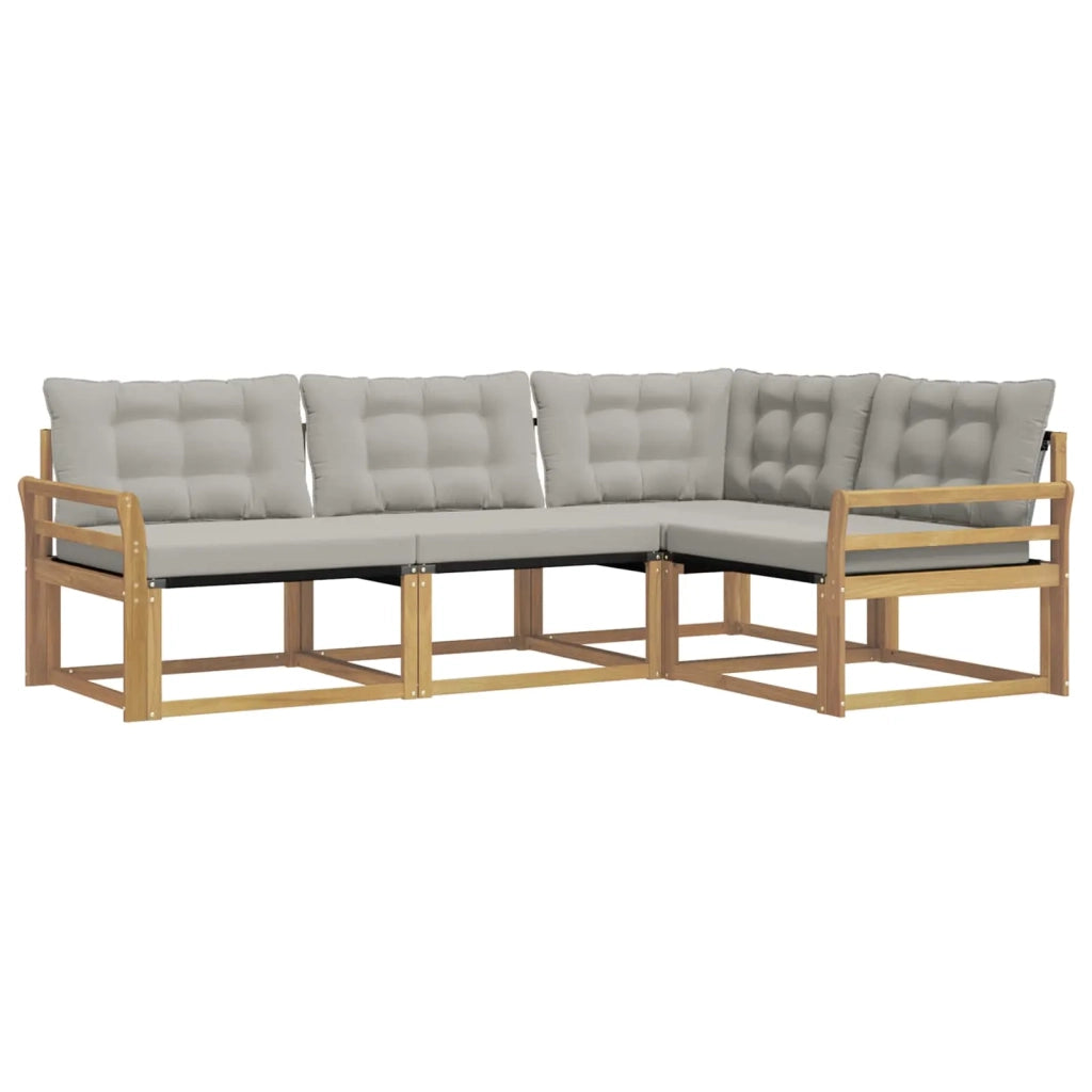 Set di divani da esterno 4 pz Bianco e Grigio Chiaro 3388637