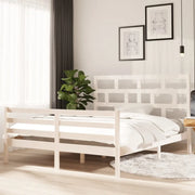 Giroletto-Struttura Letto Bianco in Legno Massello di Pino 160x200 cm 813314